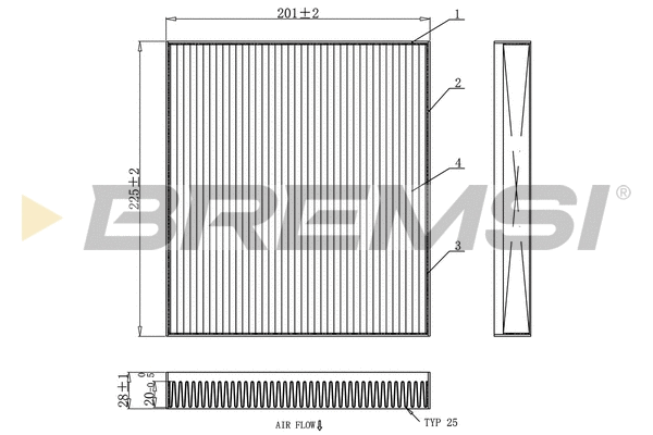 Filtre, air de l'habitacle BREMSI FC0872C