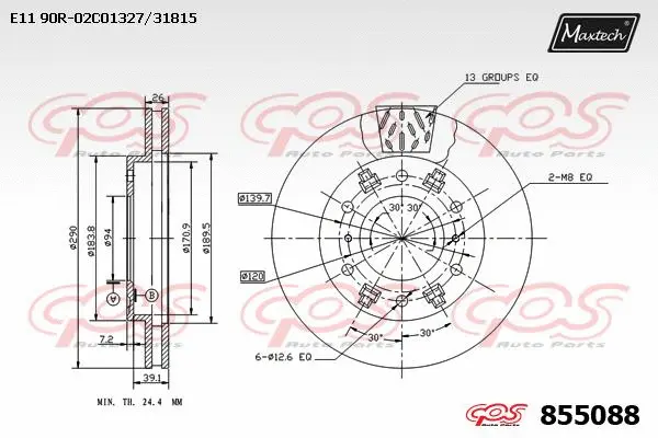 Disque de frein MAXTECH 855088