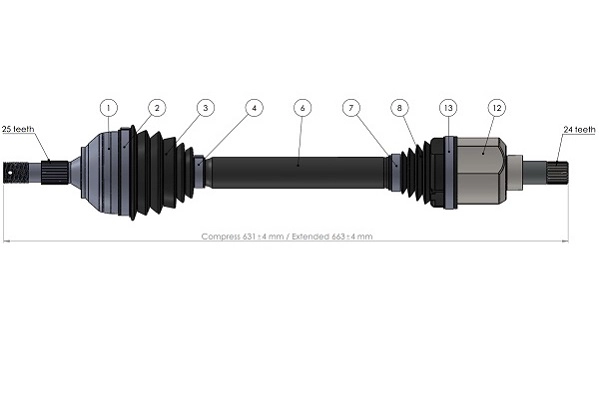 Arbre de transmission SERCORE 221896