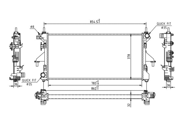 Radiateur, refroidissement du moteur HART 637 129