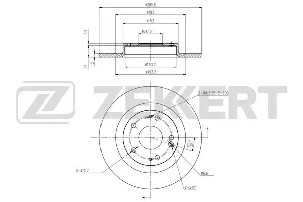 Disque de frein ZEKKERT BS-6437