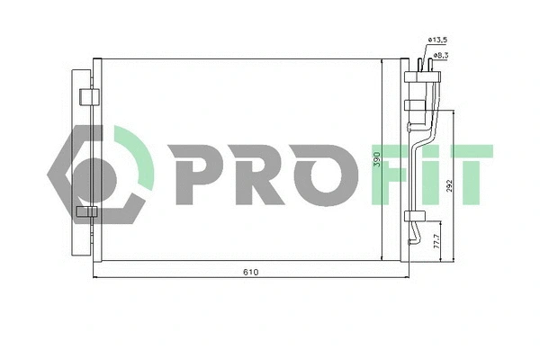 Condenseur, climatisation PROFIT PR 1308C1