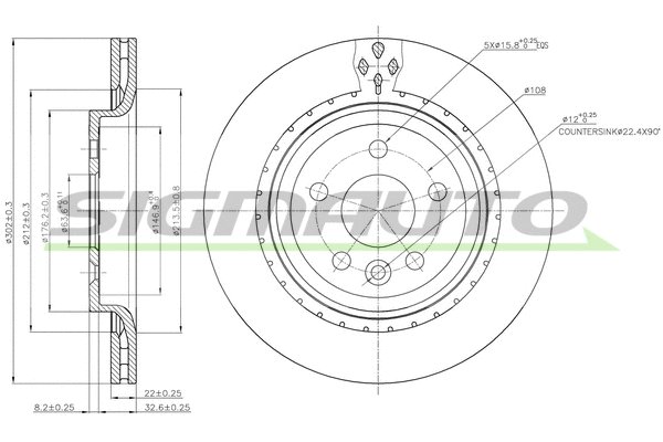 Disque de frein SIGMAUTO DBB681V