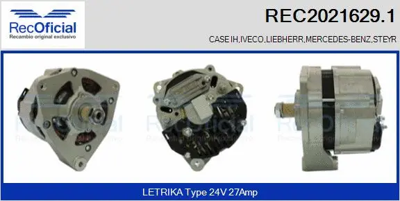 Alternateur RECOFICIAL REC2021629.1