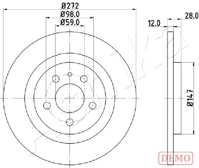Disque de frein ASHIKA 61-00-0606C