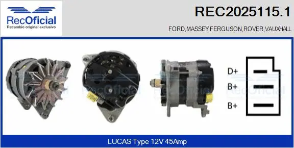 Alternateur RECOFICIAL REC2025115.1