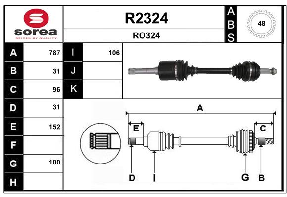 Arbre de transmission SNRA R2324