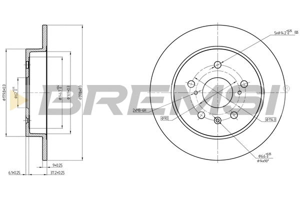 Disque de frein BREMSI CD8075S