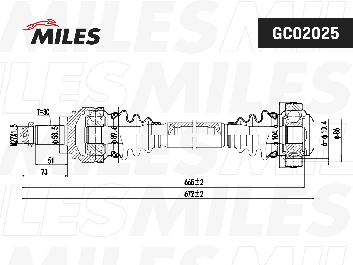 Arbre de transmission MILES GC02025