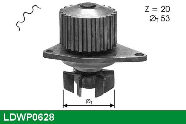Pompe à eau, refroidissement du moteur LUCAS LDWP0628