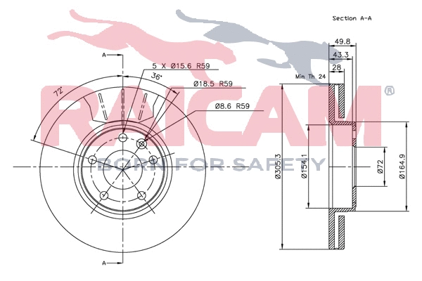Disque de frein RAICAM RD00600