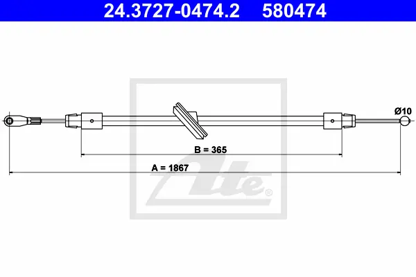 Tirette à câble, frein de stationnement ATE-APAC 24.3727-0474.2