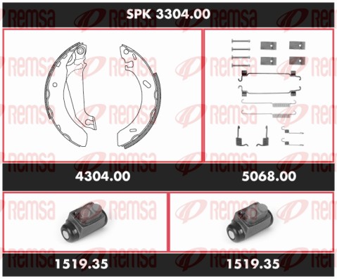 Kit de freins, freins à tambours REMSA SPK 3304.00