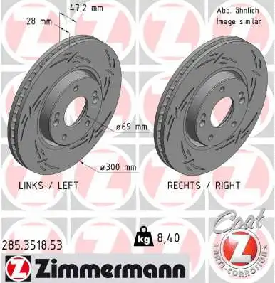 Disque de frein ZIMMERMANN 285.3518.53