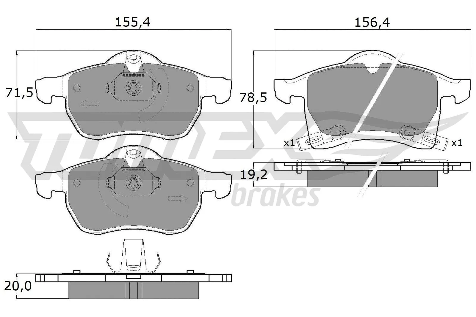 Kit de plaquettes de frein, frein à disque TOMEX Brakes TX 12-22