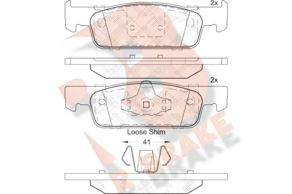 Kit de plaquettes de frein, frein à disque R BRAKE RB2115
