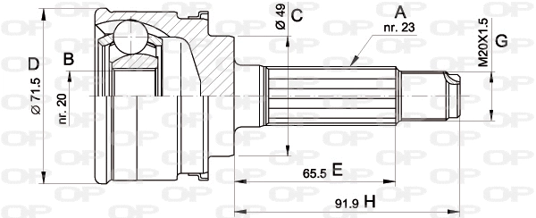 Jeu de joints, arbre de transmission OPEN PARTS CVJ5348.10