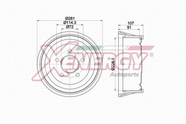 Tambour de frein AP XENERGY X654127