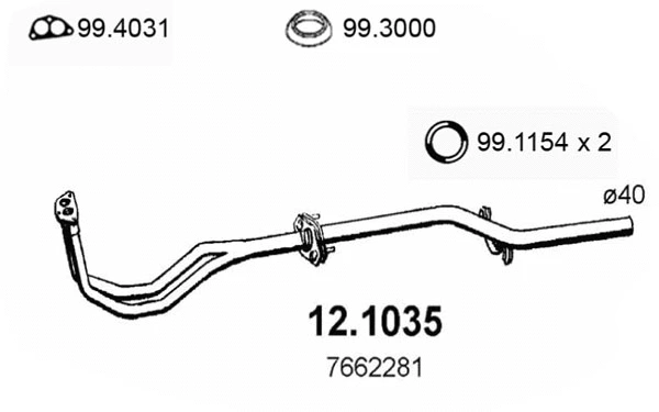 Tuyau d'échappement ASSO 12.1035